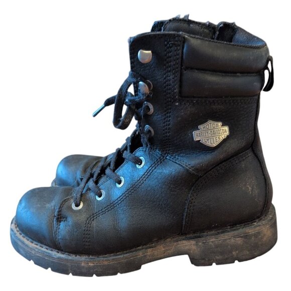 Harley-Davidson Other - Harley - Davidson Motorcycle Boots Men's size 9 in solid Black Lace up/Zip up